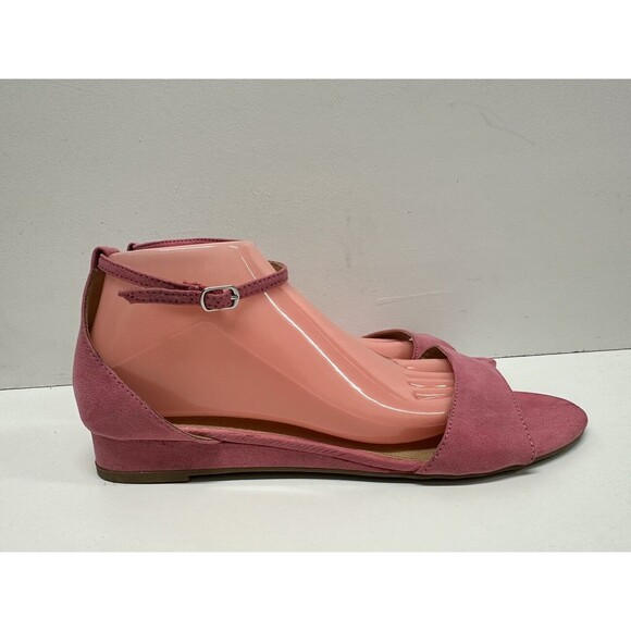 Fioni Sandals Women size 11W comfort open toe ankle strap flats pnk fabric upper - Picture 3 of 10